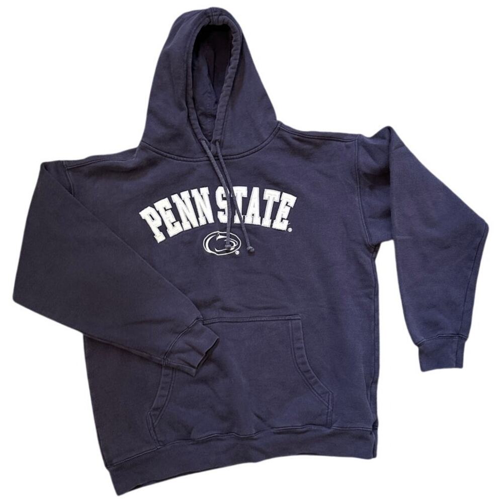 Penn State Nittany Lions Embroidered Navy Blue Sweatshirt Hoodie Size Large
